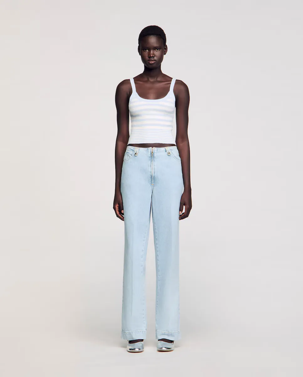 Женские широкие джинсы с потертостями Sandro, синий
Женские широкие джинсы с потертостями Sandro, синий