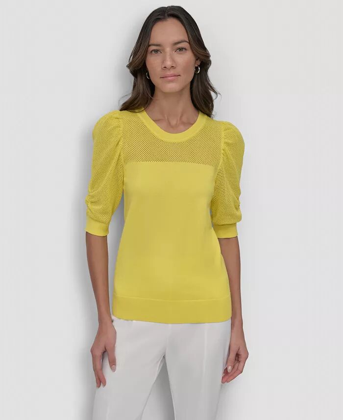 Женский свитер с рукавами-фонариками DKNY, желтый
Женский свитер с рукавами-фонариками DKNY, желтый