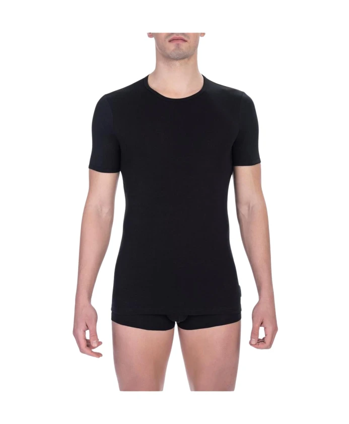 Черная хлопковая футболка с круглым вырезом Bikkembergs, черный
Черная хлопковая футболка с круглым вырезом Bikkembergs, черный