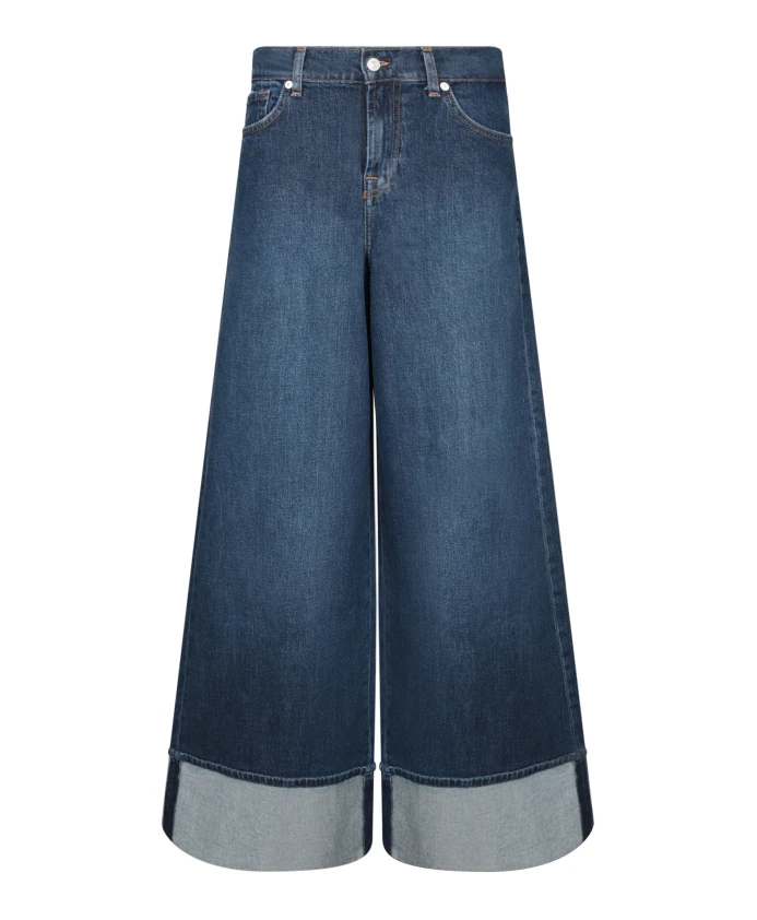 Синие широкие джинсы с высокой талией 7 For All Mankind, синий
Синие широкие джинсы с высокой талией 7 For All Mankind, синий