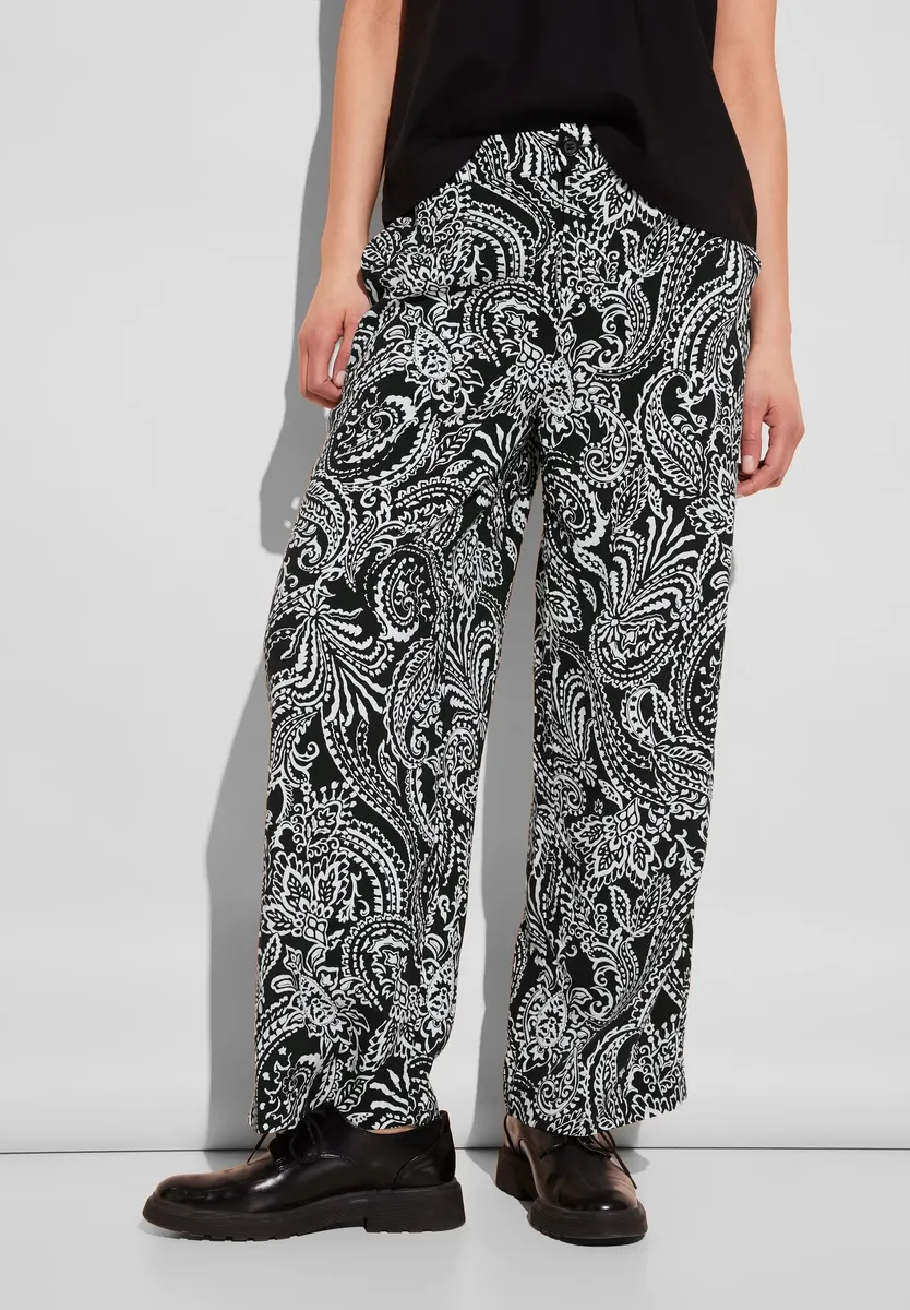 Брюки из ткани STREET ONE, с широкими штанинами, черный
Брюки из ткани STREET ONE, с широкими штанинами, черный