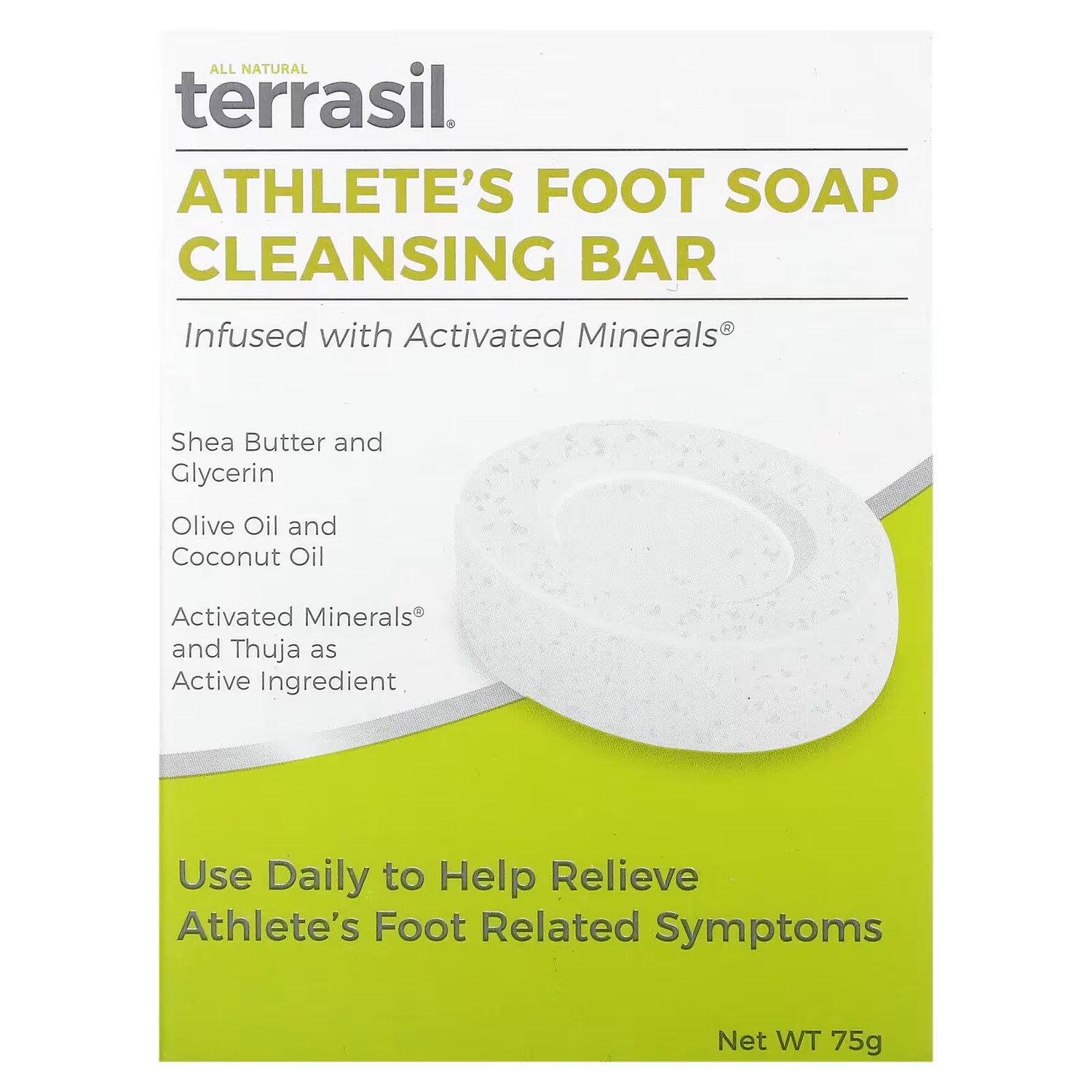 Мыло для ног Terrasil Athlete's Foot очищающее, 75 г
Мыло для ног Terrasil Athlete's Foot очищающее, 75 г