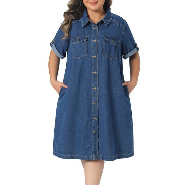 Женское платье-рубашка деним с коротким рукавом и пуговицами, миди Agnes Orinda
Женское платье-рубашка деним с коротким рукавом и пуговицами, миди Agnes Orinda