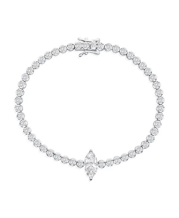 Теннисный браслет из стерлингового серебра с огранкой «маркиз» и круглыми фианитами Simona, silver
Теннисный браслет из стерлингового серебра с огранкой «маркиз» и круглыми фианитами Simona, silver