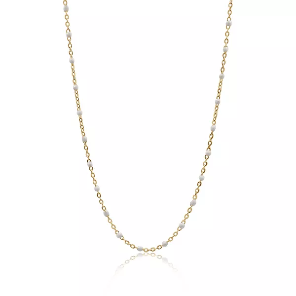 Не тускнеющее ожерелье из 14-каратного золота с бусинами из белой эмали Bowood Lane, gold
Не тускнеющее ожерелье из 14-каратного золота с бусинами из белой эмали Bowood Lane, gold