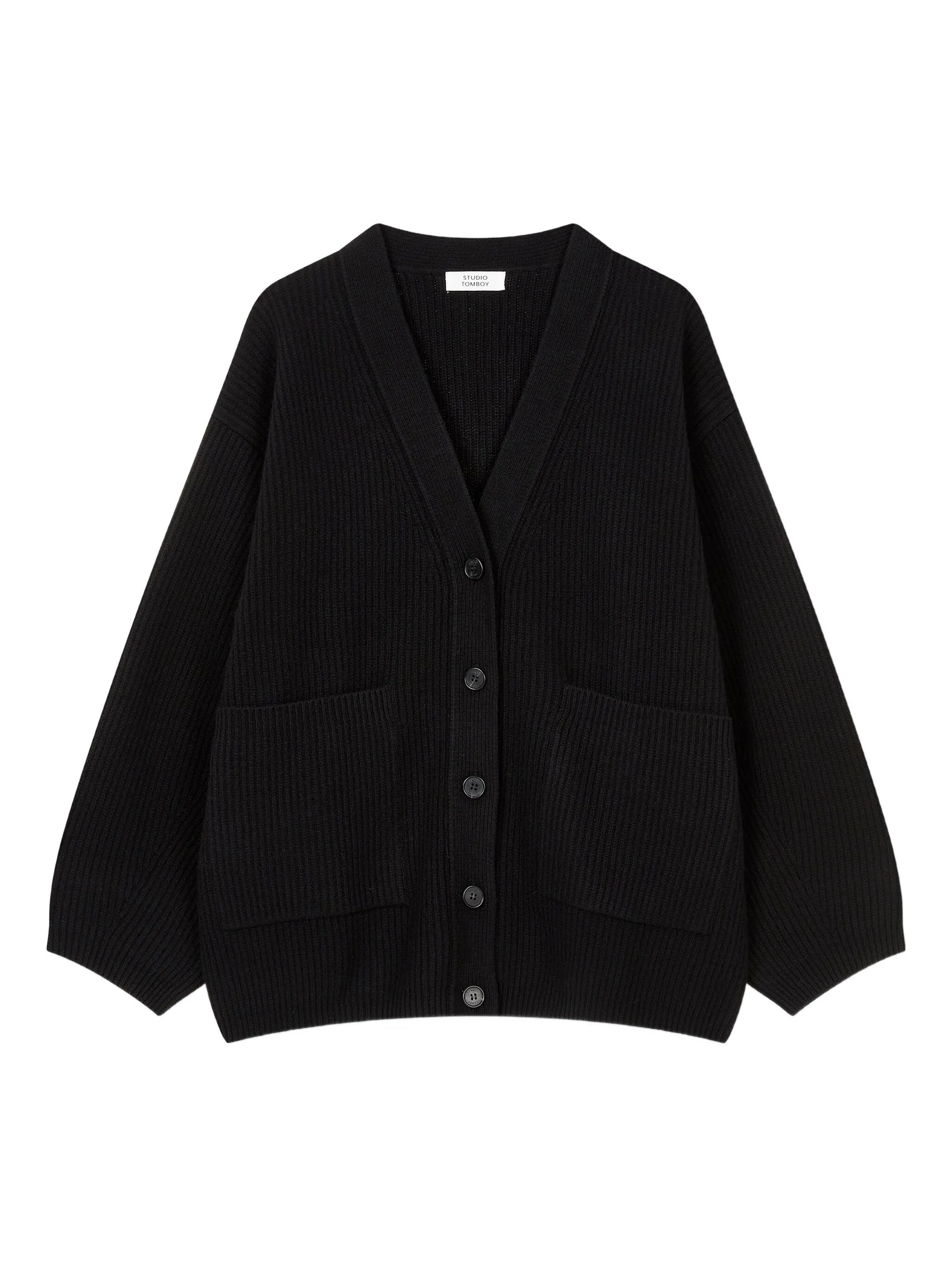 Кардиган в рубчик Studio Tomboy, черный
Кардиган в рубчик Studio Tomboy, черный