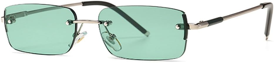 Узкие прямоугольные солнцезащитные очки для мужчин, без оправы, металлические, небольшие, в стиле ретро, солнцезащитные очки для мужчин с защитой от УФ-излучения UV400 VFDHN, Silver With Green
Узкие прямоугольные солнцезащитные очки для мужчин, без оправы, металлические, небольшие, в стиле ретро, солнцезащитные очки для мужчин с защитой от УФ-излучения UV400 VFDHN, Silver With Green