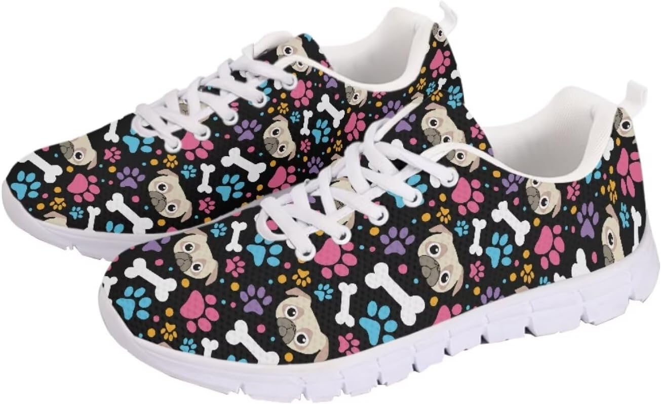 Женские клетчатые кроссовки для бега, легкие спортивные туфли с сеткой, повседневные ходовые и беговые кроссовки Getelinseng, Cartoon Pug Rainbow Paw
Женские клетчатые кроссовки для бега, легкие спортивные туфли с сеткой, повседневные ходовые и беговые кроссовки Getelinseng, Cartoon Pug Rainbow Paw