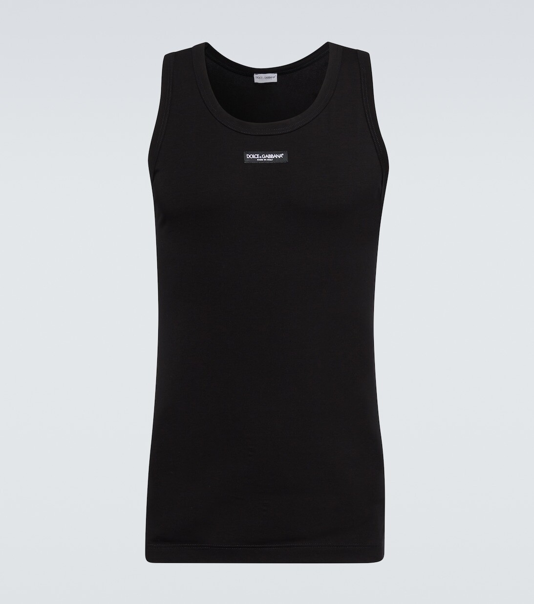 Топ из смесового хлопка с логотипом Dolce&Gabbana, черный 
Топ из смесового хлопка с логотипом Dolce&Gabbana, черный