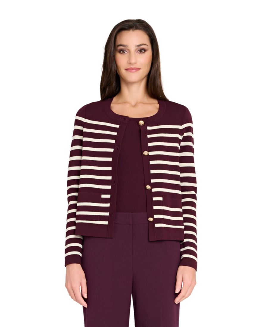 Женский свитер с длинными рукавами и пуговицами Tahari ASL, Plum/Vanilla
Женский свитер с длинными рукавами и пуговицами Tahari ASL, Plum/Vanilla