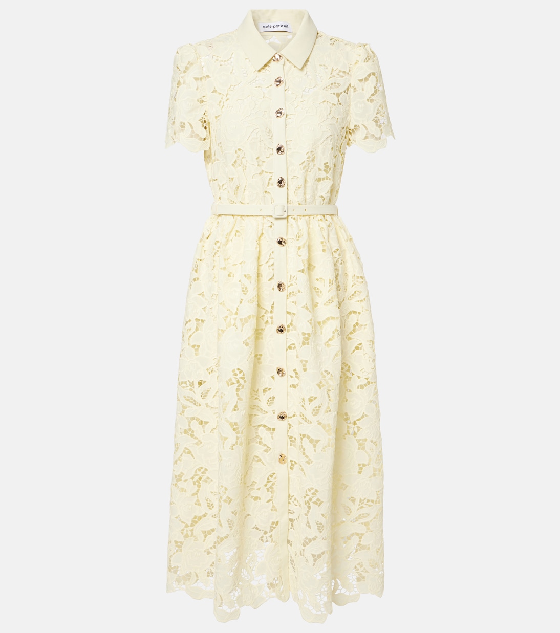 Миди-платье с кружевной отделкой Self-Portrait, желтый
Миди-платье с кружевной отделкой Self-Portrait, желтый