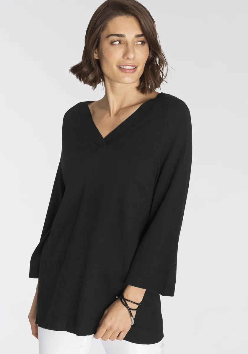 Свитер Boysen's с V-образным вырезом, слегка А-образной формы НОВЫЙ ЦВЕТ, черный 
Свитер Boysen's с V-образным вырезом, слегка А-образной формы НОВЫЙ ЦВЕТ, черный