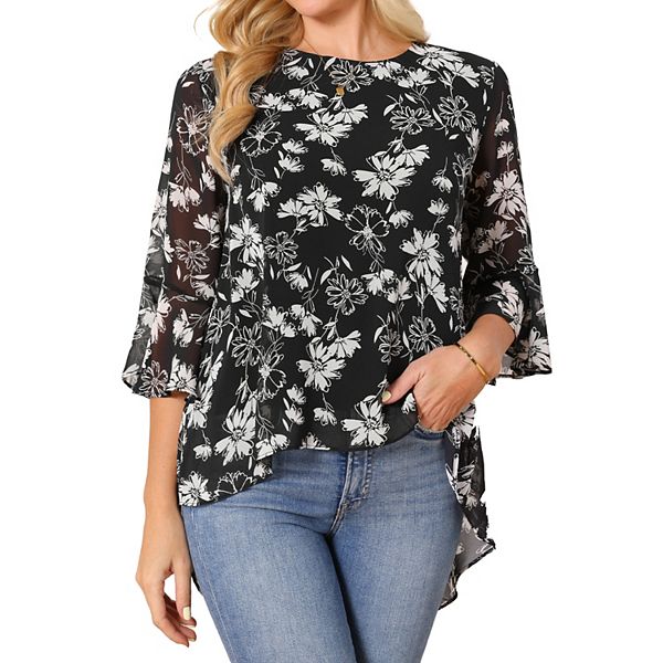 Женская блуза с цветочным принтом и асимметричным подолом Inspire Chic, Black
Женская блуза с цветочным принтом и асимметричным подолом Inspire Chic, Black