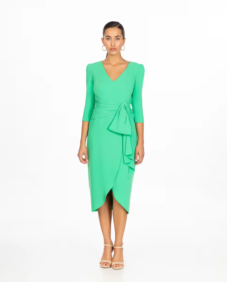 Короткое платье с бантом на талии Sonia Peña, зеленый 
Короткое платье с бантом на талии Sonia Peña, зеленый