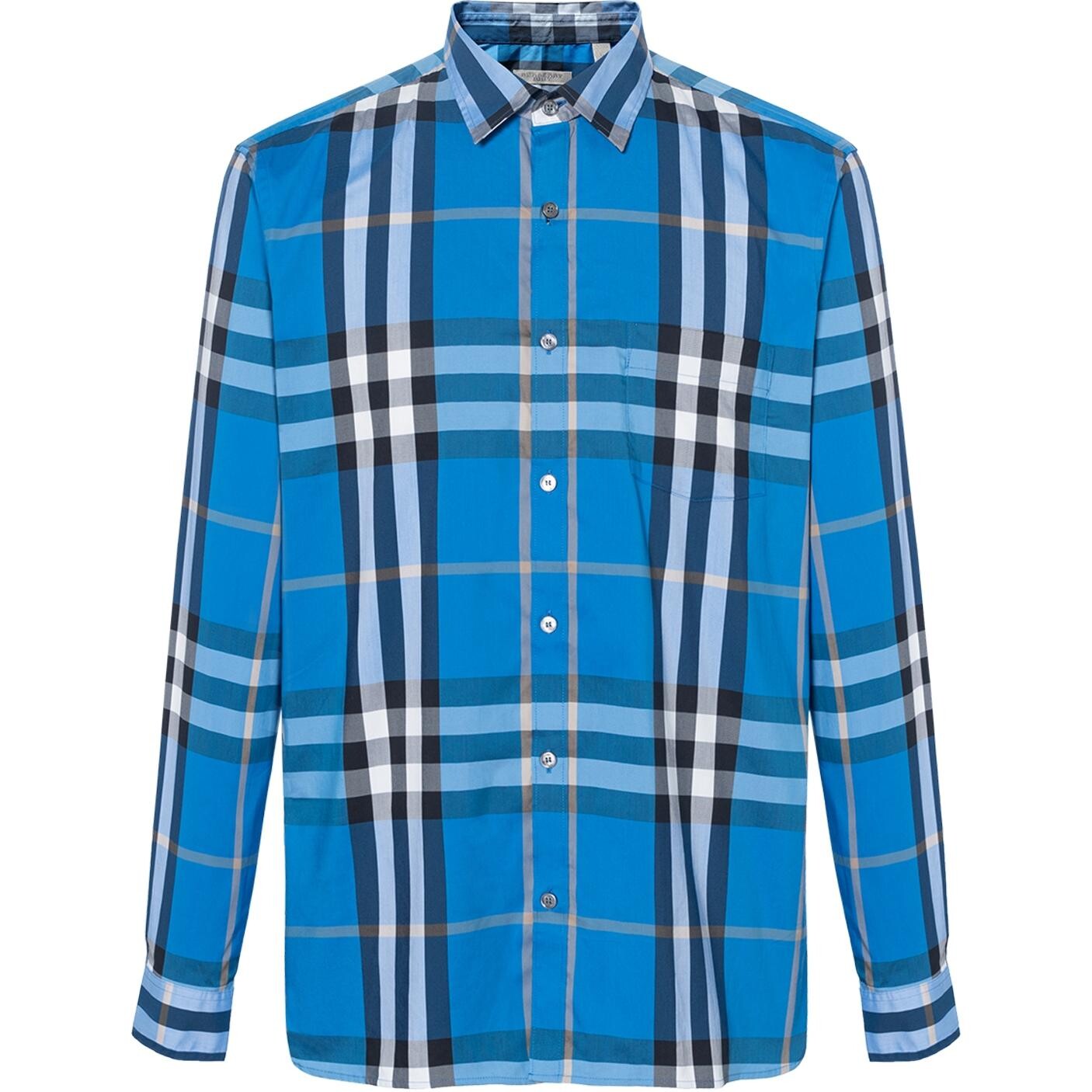 Рубашка мужская синяя Burberry, синий 
Рубашка мужская синяя Burberry, синий