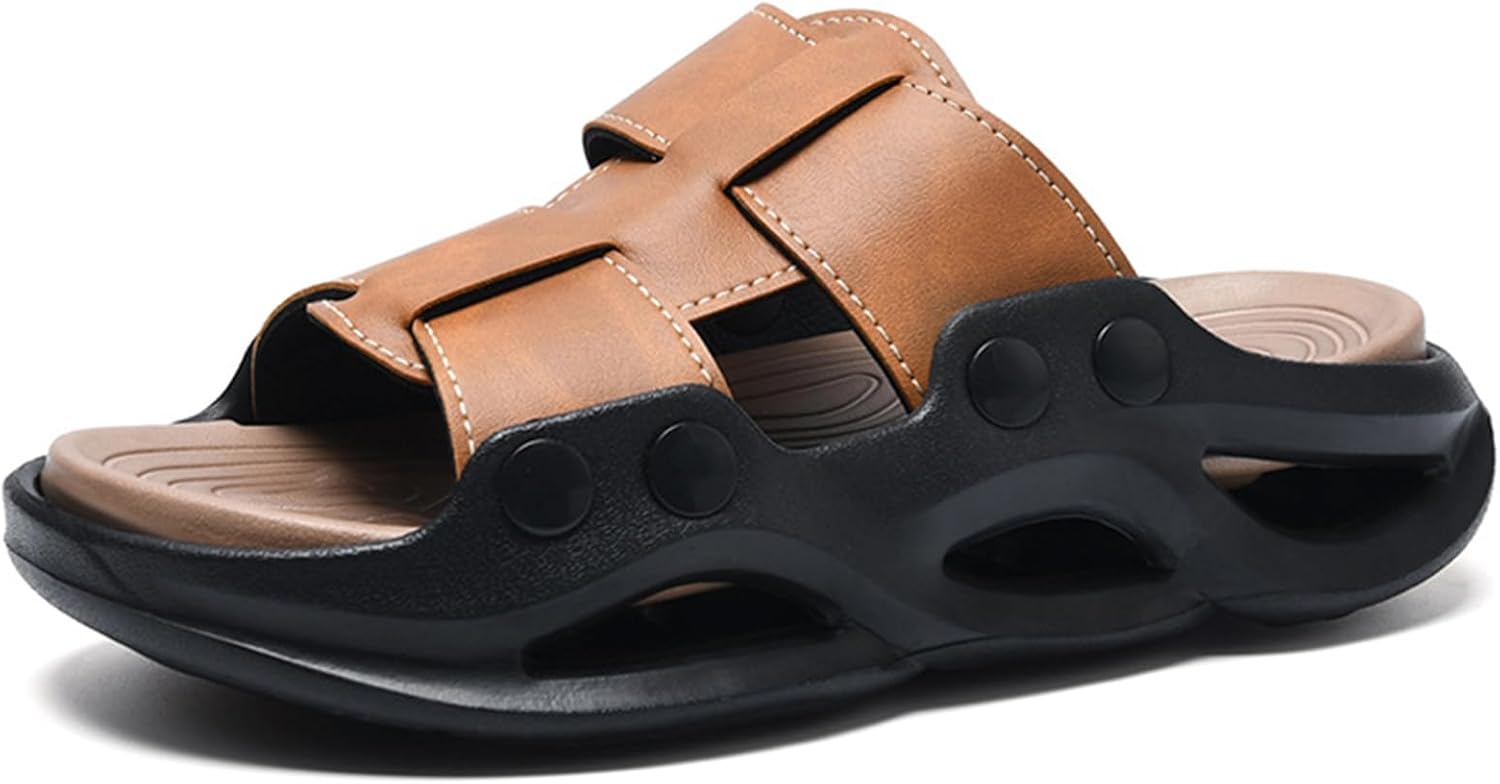 Мужские кожаные пляжные шлепанцы на платформе с нескользящей подошвой, удобные, с открытым носком, толстой подошвой, повседневные сандалии для отдыха дома и на улице Bangteuo, желтый
Мужские кожаные пляжные шлепанцы на платформе с нескользящей подошвой, удобные, с открытым носком, толстой подошвой, повседневные сандалии для отдыха дома и на улице Bangteuo, желтый