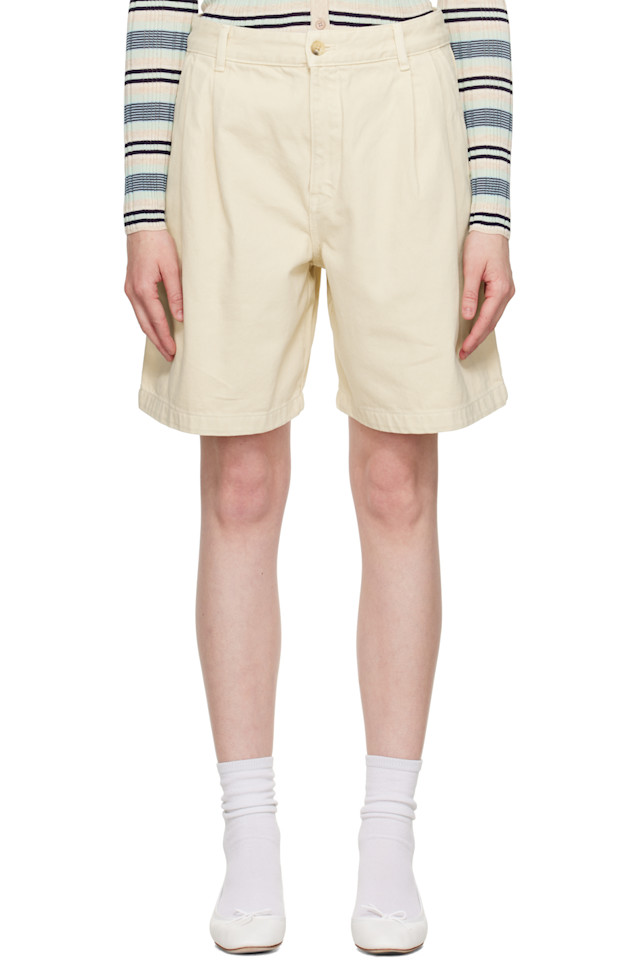 Повседневные плиссированные джинсовые бермуды Maison Kitsuné, цвет paper
Повседневные плиссированные джинсовые бермуды Maison Kitsuné, цвет paper