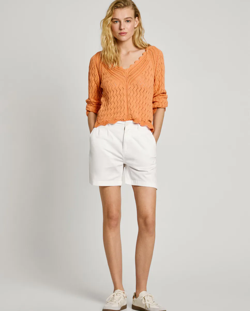 Женские шорты-бермуды чинос со складками спереди Pepe Jeans, белый
Женские шорты-бермуды чинос со складками спереди Pepe Jeans, белый