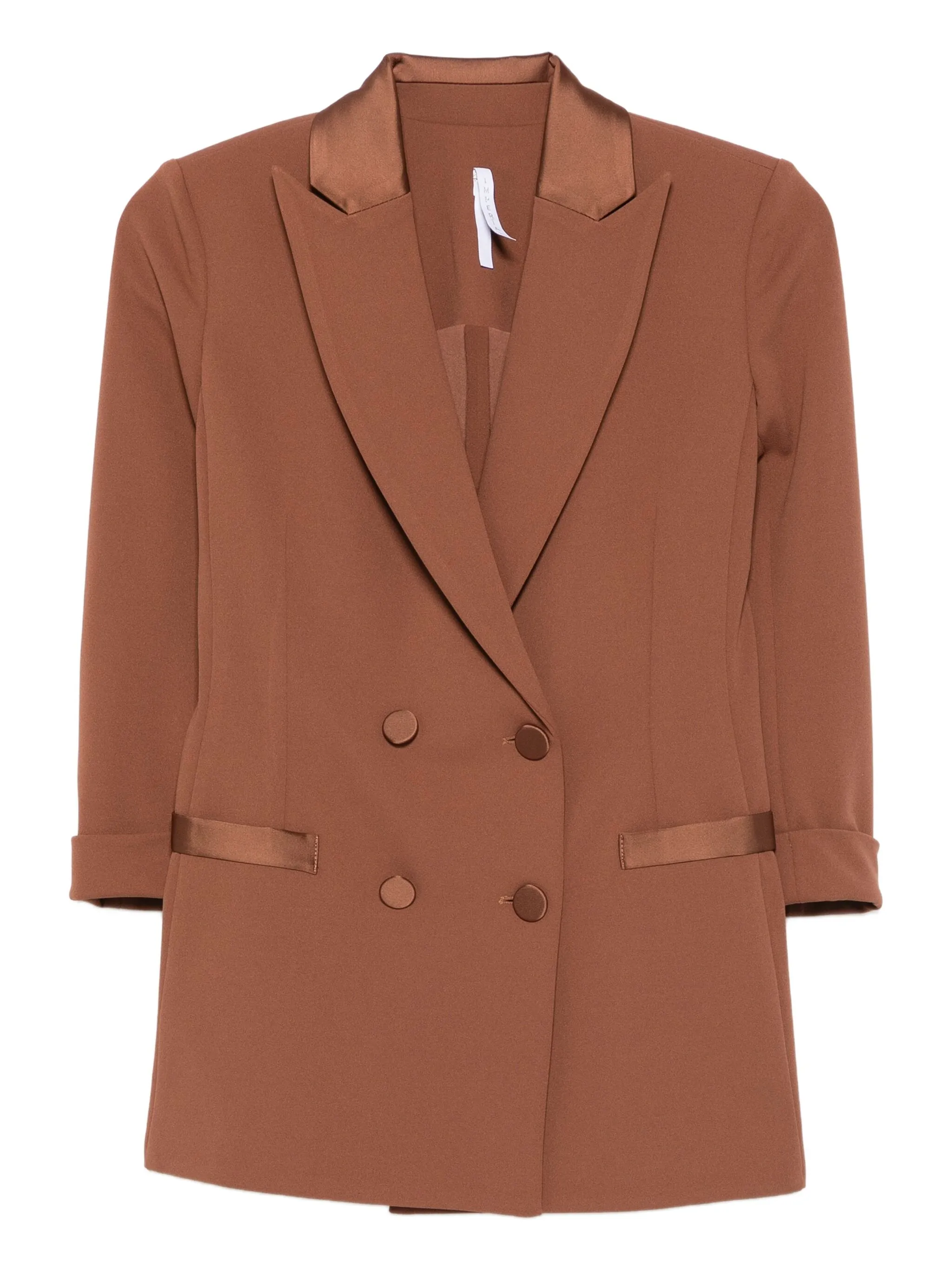 Двубортный блейзер с атласными лацканами Imperial, коричневый
Двубортный блейзер с атласными лацканами Imperial, коричневый