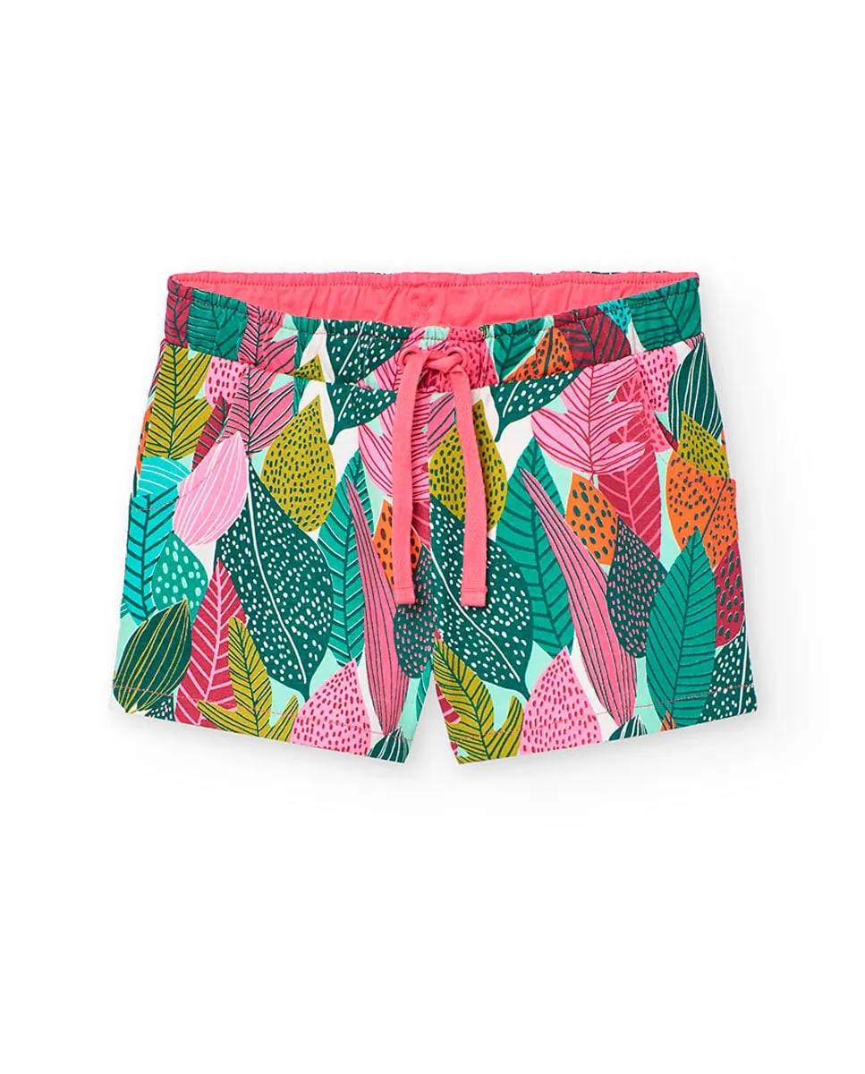 Детские шорты-бермуды для девочки с принтом листьев и кулиской Boboli, многоцветный
Детские шорты-бермуды для девочки с принтом листьев и кулиской Boboli, многоцветный