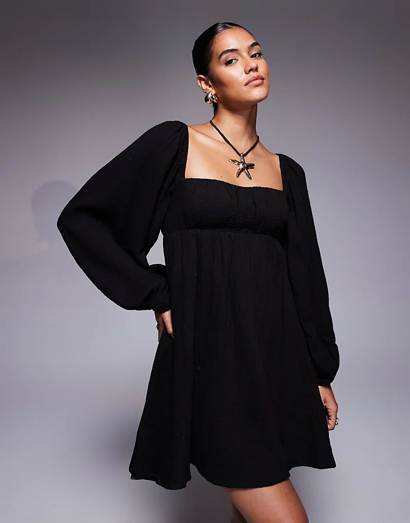 Платье-рубашка мини с длинными рукавами-фонариками и завязками на спине от Princess Polly Let's Dance, черное
Платье-рубашка мини с длинными рукавами-фонариками и завязками на спине от Princess Polly Let's Dance, черное