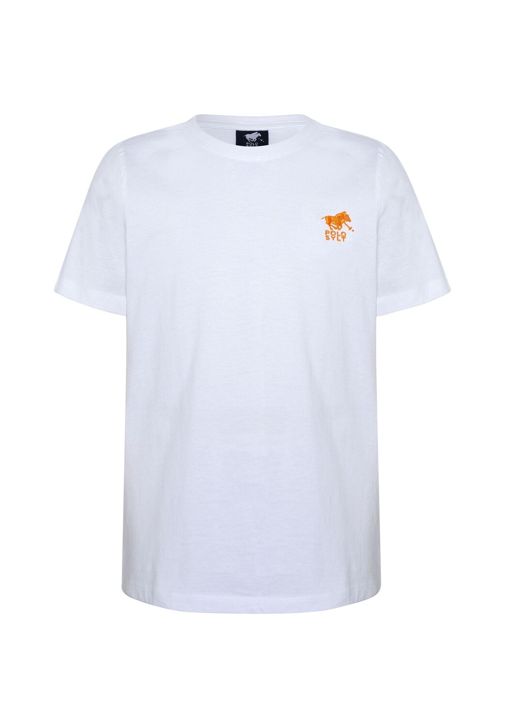 Футболка с вышивкой этикетки POLO SYLT, цвет Bright White 
Футболка с вышивкой этикетки POLO SYLT, цвет Bright White