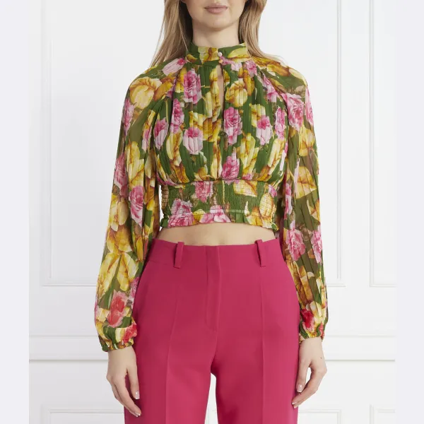 Укороченная блузка Guess, мультиколор 
Укороченная блузка Guess, мультиколор