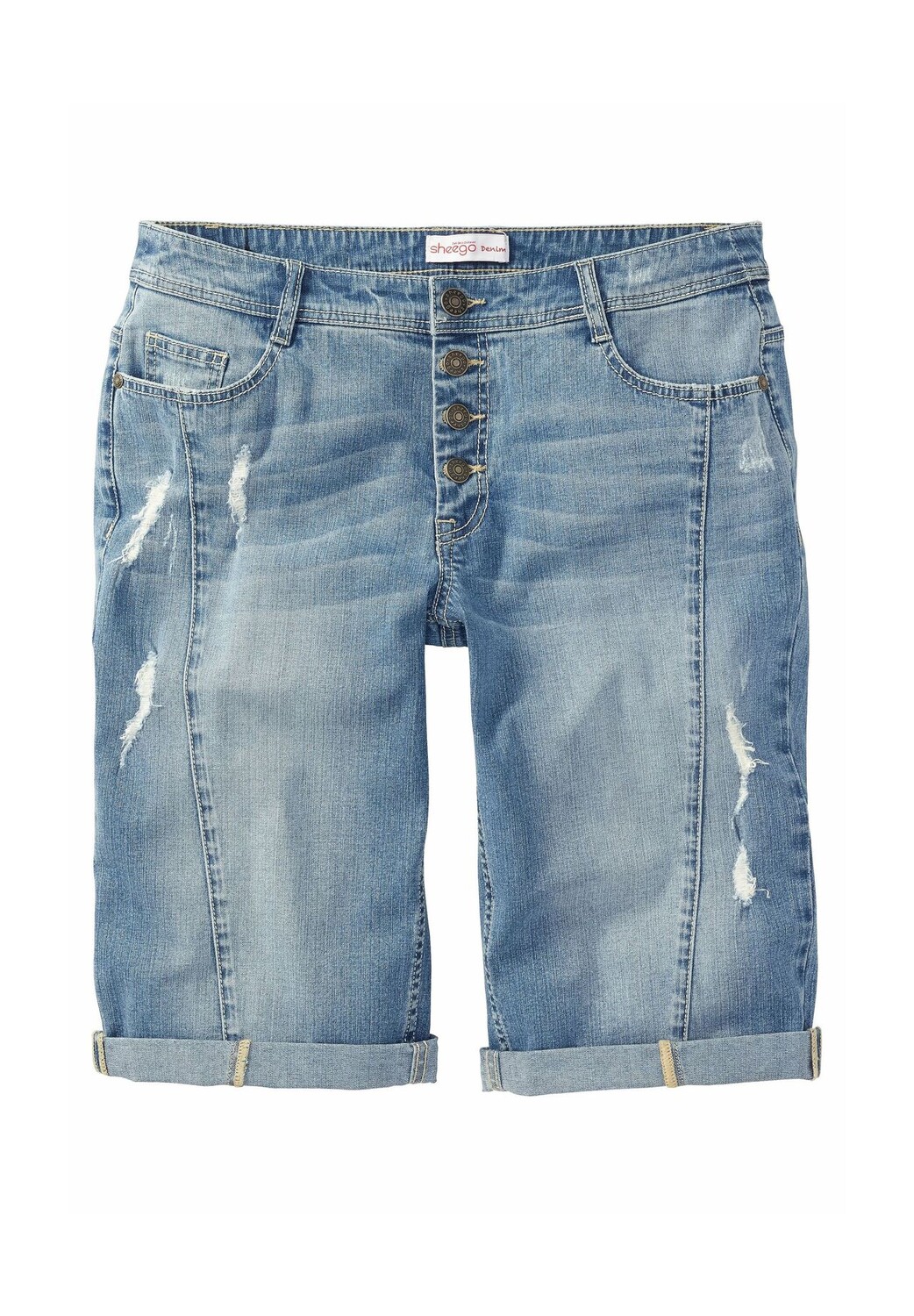 Джинсовые шорты-бермуды стрейч sheego, цвет Light Blue Denim
Джинсовые шорты-бермуды стрейч sheego, цвет Light Blue Denim