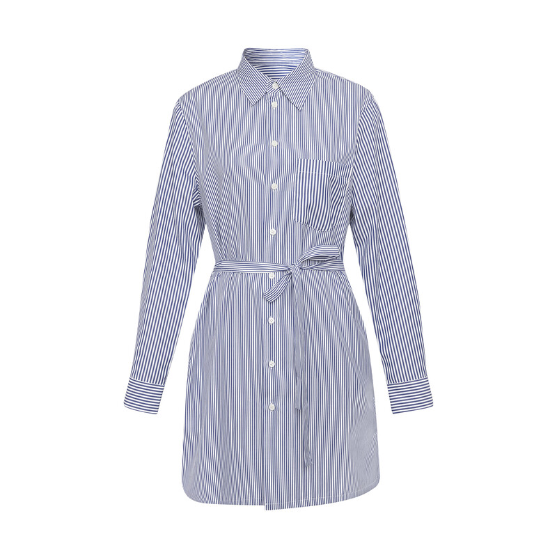 Платье полосатое Deep Breath с длинными рукавами и воротником-стойкой, синий / белый
Платье полосатое Deep Breath с длинными рукавами и воротником-стойкой, синий / белый