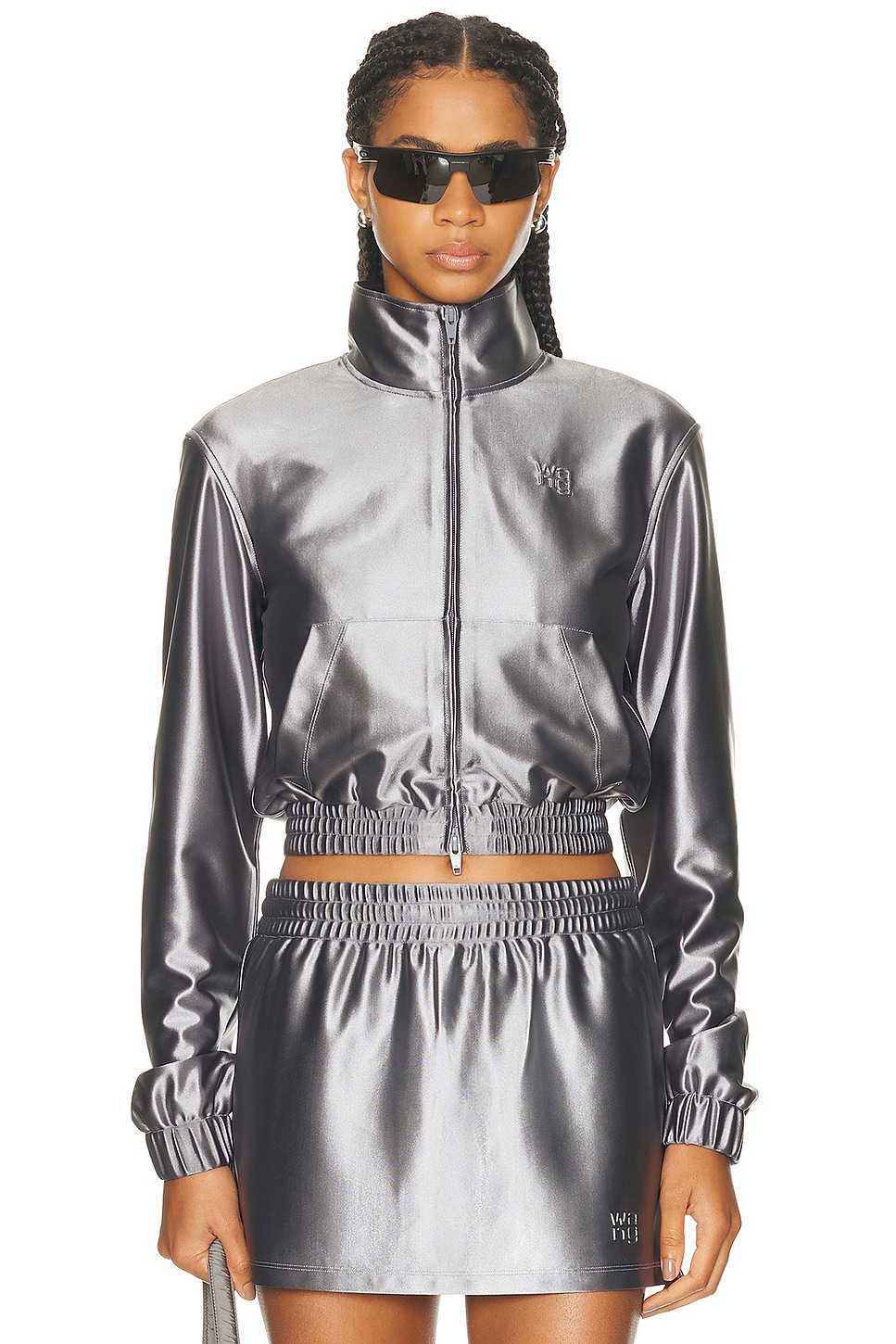 Стильная зауженная куртка на молнии Alexander Wang, Alloy
Стильная зауженная куртка на молнии Alexander Wang, Alloy