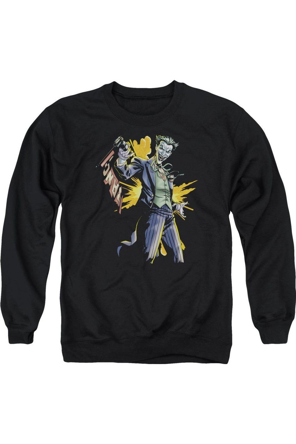 Толстовка Batman Joker Bang для взрослых с круглым вырезом Gildan, черный
Толстовка Batman Joker Bang для взрослых с круглым вырезом Gildan, черный