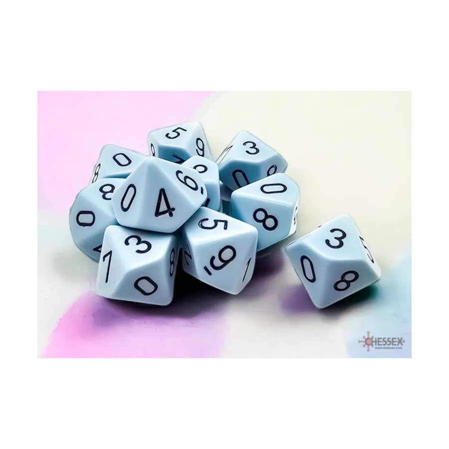 d10 Синий с черным (10), Dice - Opaque Pastel (Chessex)
d10 Синий с черным (10), Dice - Opaque Pastel (Chessex)