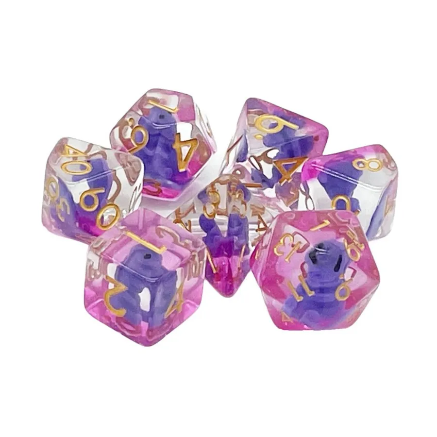 Поликомплект фиолетовый детский тираннозавр с золотом (7), Acrylic-Resin Dice - Animal Kingdom
Поликомплект фиолетовый детский тираннозавр с золотом (7), Acrylic-Resin Dice - Animal Kingdom