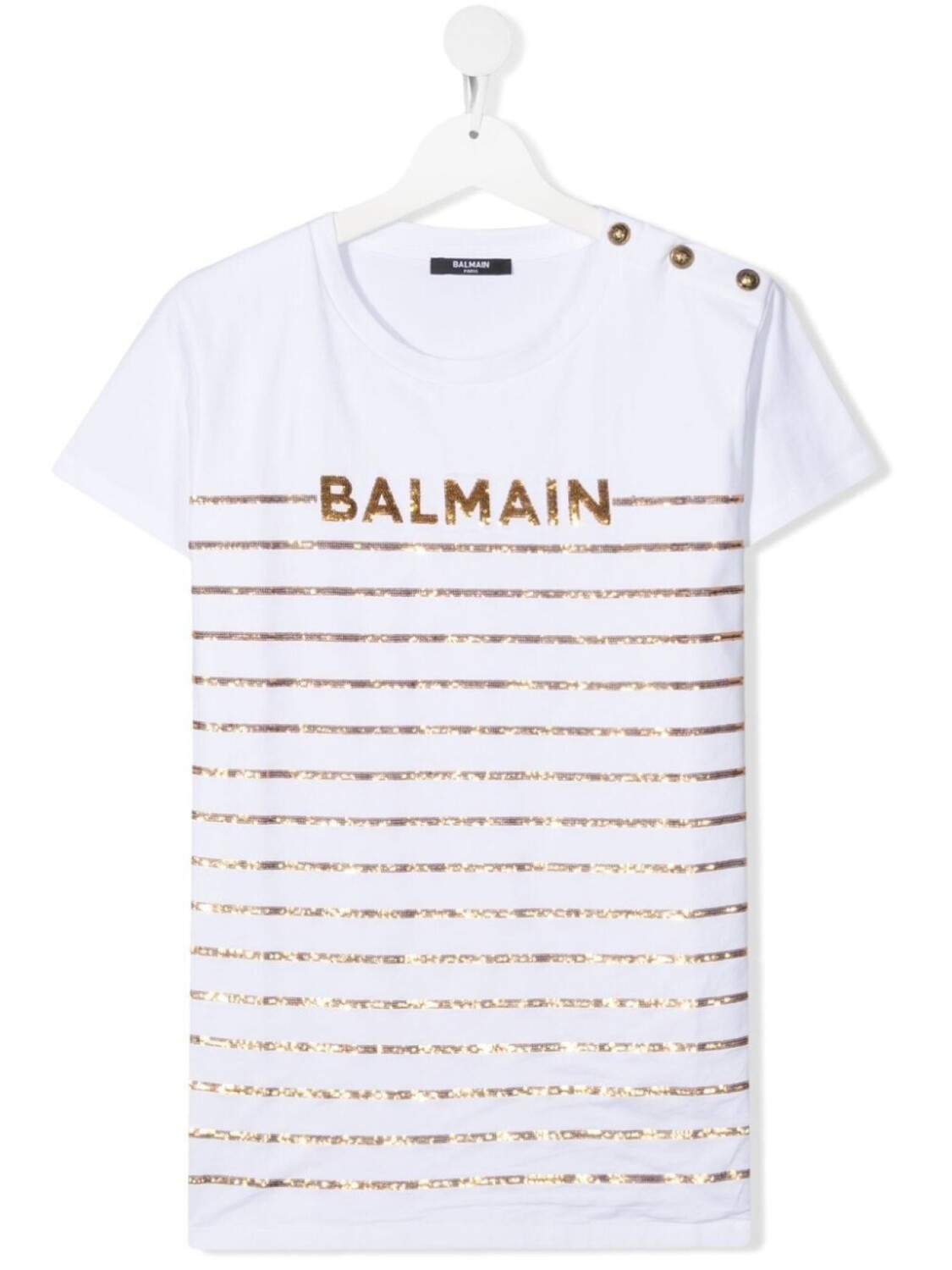 Balmain Kids футболка с пайетками, белый
Balmain Kids футболка с пайетками, белый
