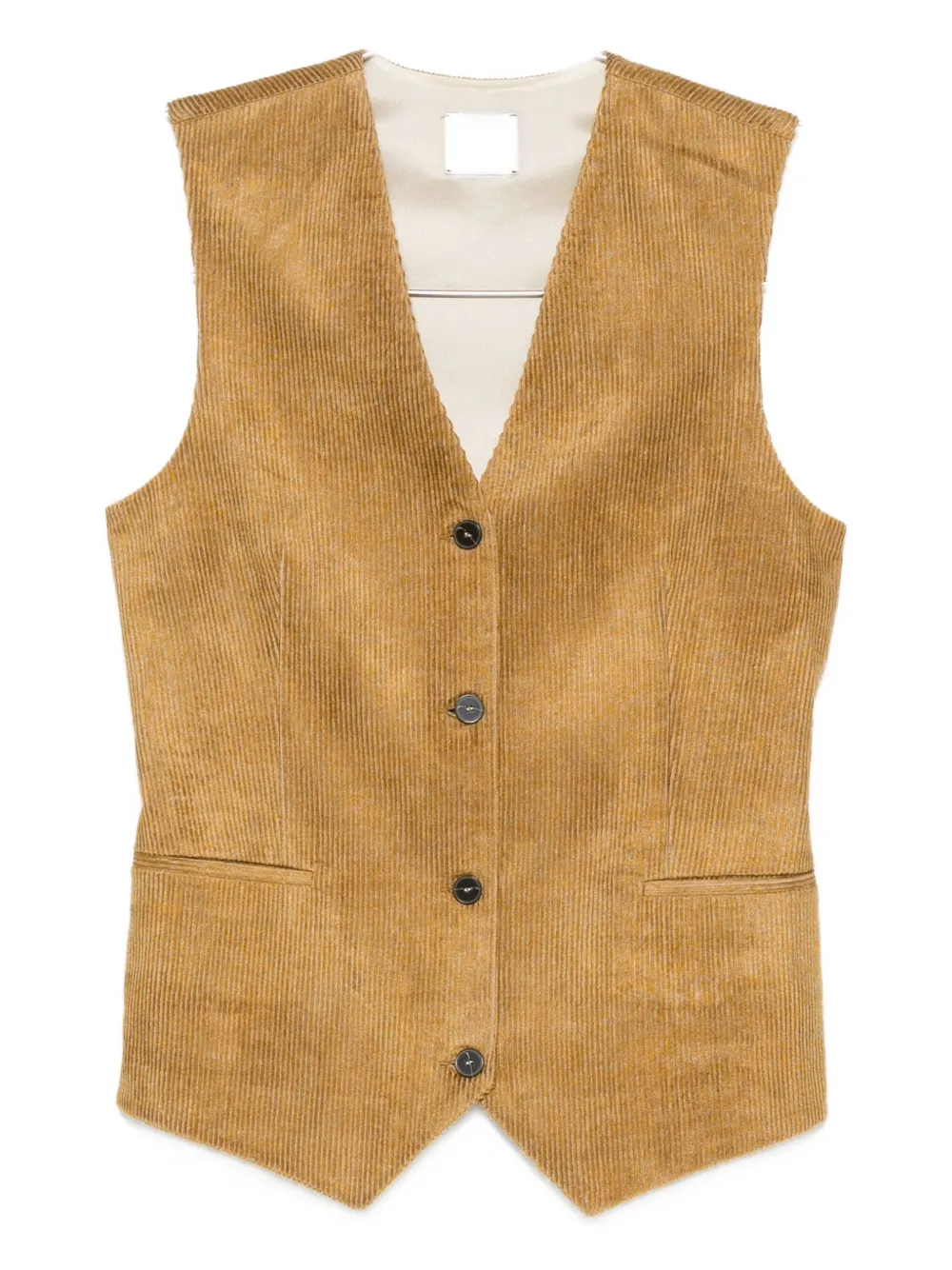 Вельветовый жилет на пуговицах Alysi, нейтральный 
Вельветовый жилет на пуговицах Alysi, нейтральный