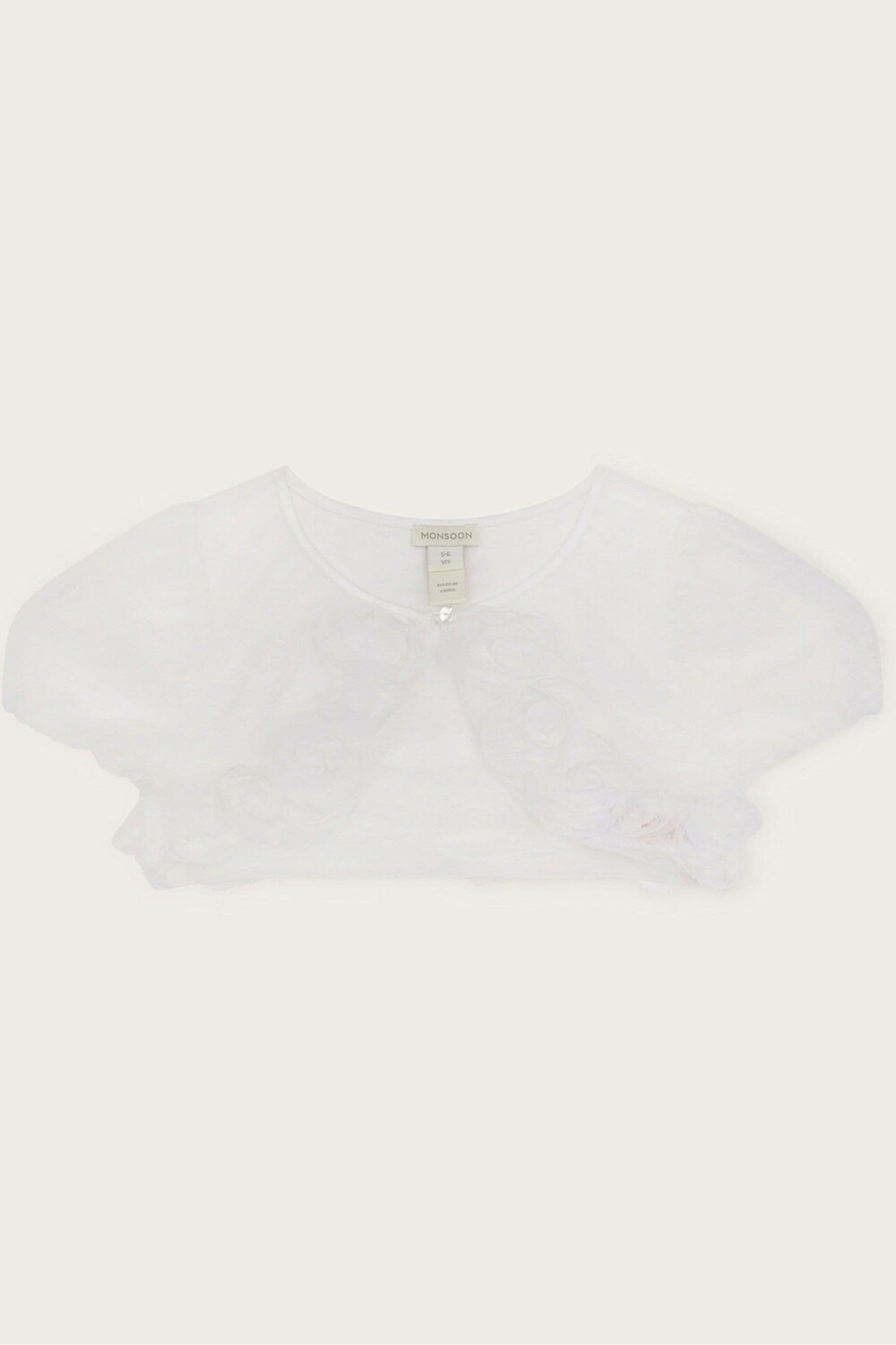 Кардиган из тюля с объемной аппликацией в виде розы Monsoon, бежевый 
Кардиган из тюля с объемной аппликацией в виде розы Monsoon, бежевый