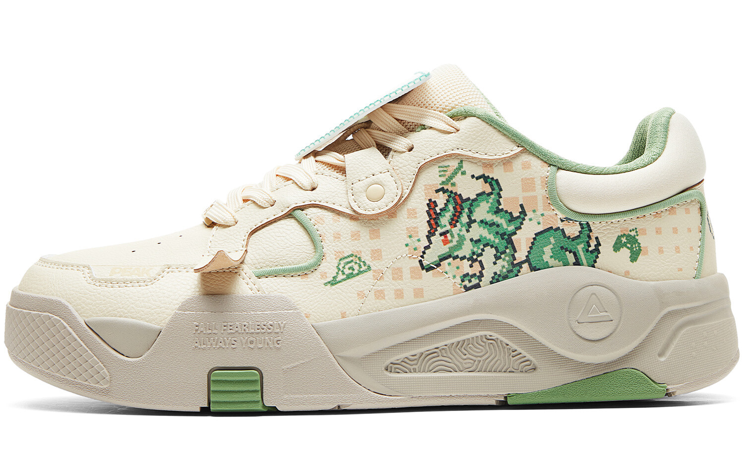 Кроссовки PEAK Guochuang Series Skateboarding Shoes Men Low-top Khaki, хаки 
Кроссовки PEAK Guochuang Series Skateboarding Shoes Men Low-top Khaki, хаки