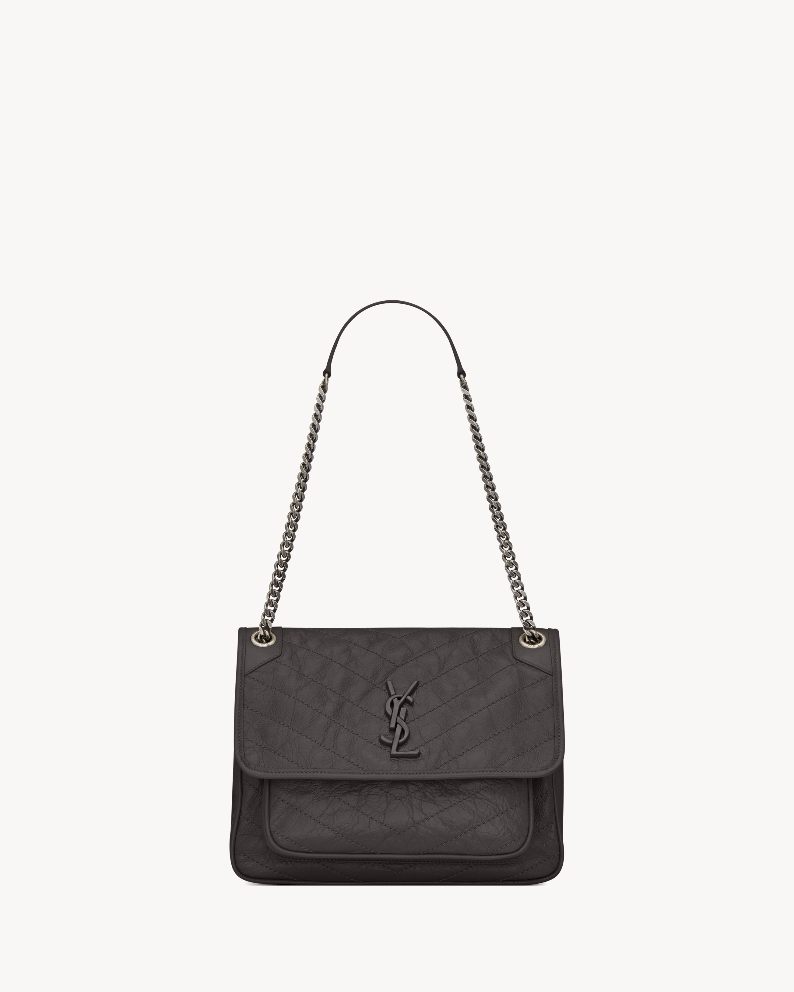 NIKI среднего размера из винтажной кожи SAINT LAURENT, серебряный
NIKI среднего размера из винтажной кожи SAINT LAURENT, серебряный