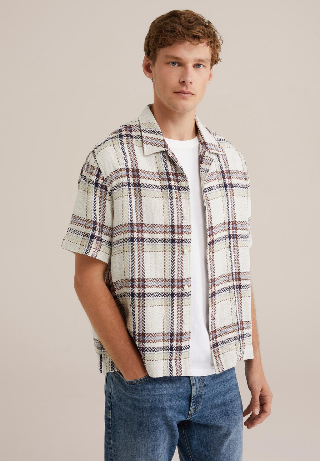 Рубашка WE Fashion, бежевый
Рубашка WE Fashion, бежевый