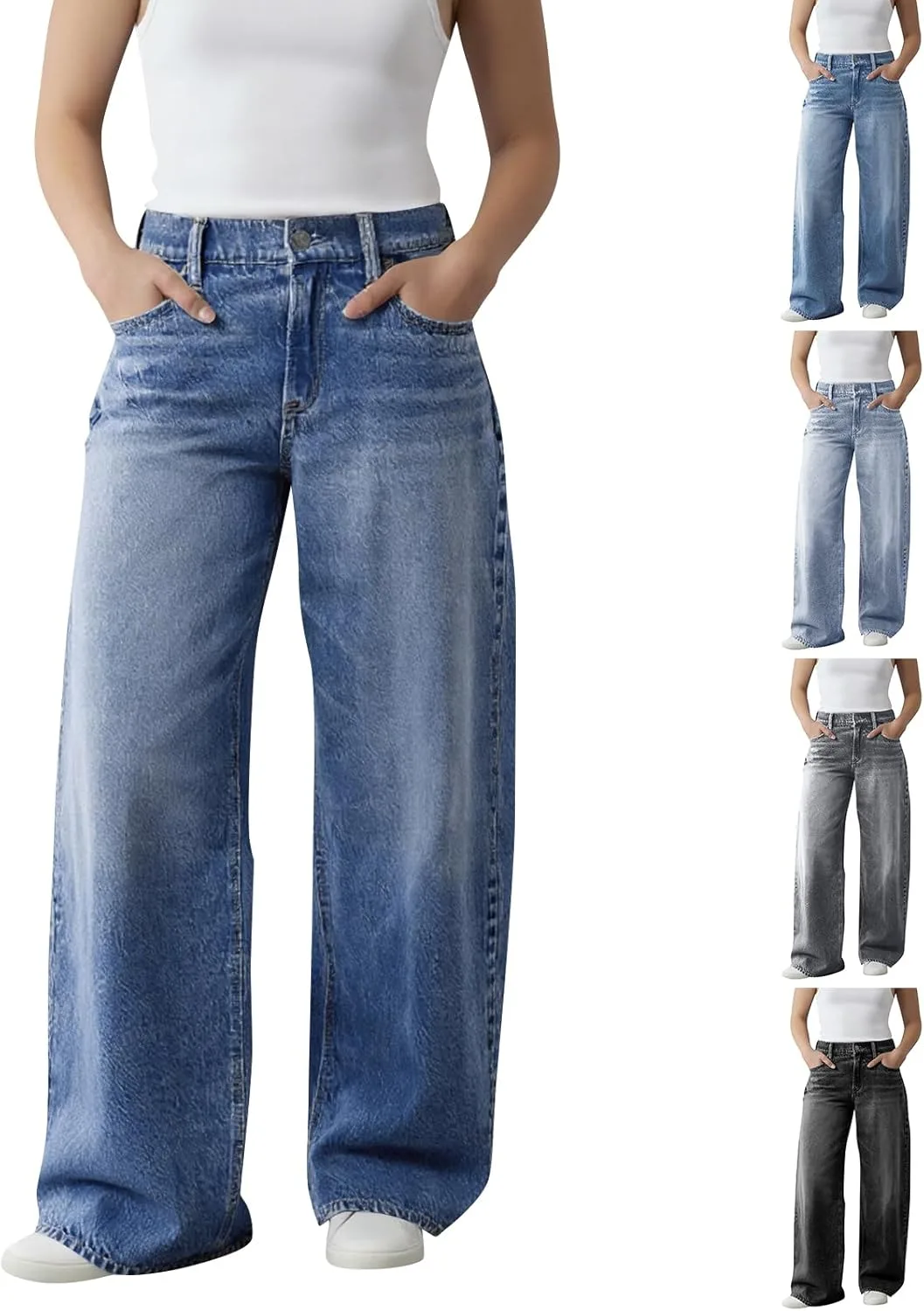 Plus Size джинсы для женщин, широкие, комфортные, с высокой талией
Plus Size джинсы для женщин, широкие, комфортные, с высокой талией