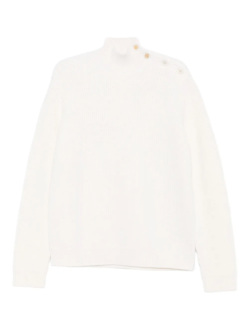 Свитер с высоким воротом и застёжками на пуговицы Prada, белый
Свитер с высоким воротом и застёжками на пуговицы Prada, белый