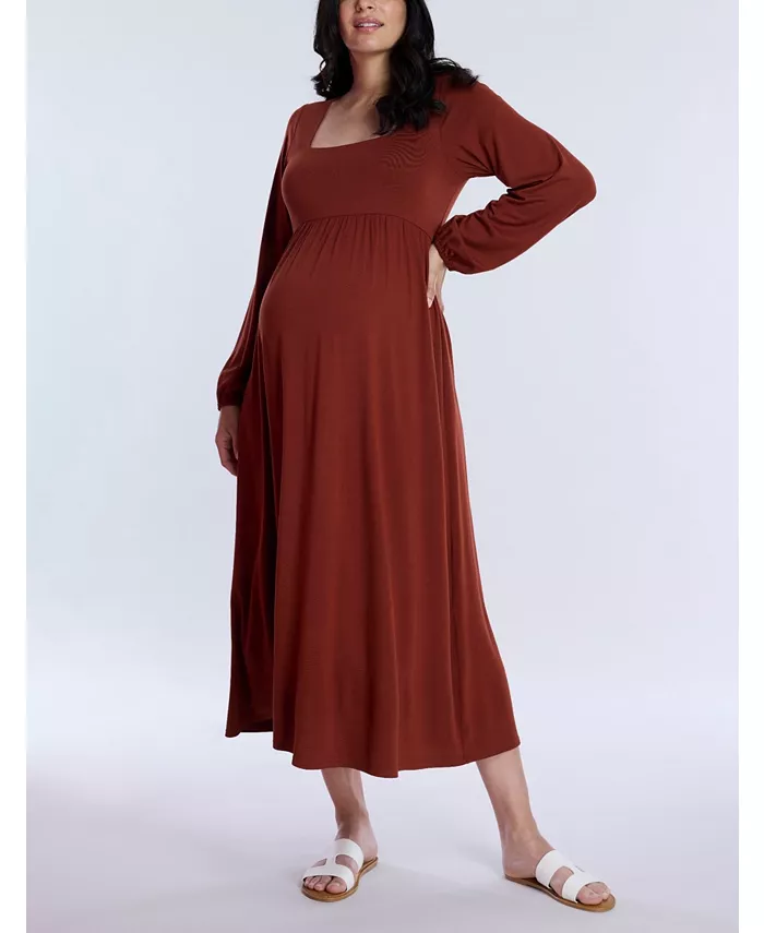 Длинное платье для беременных с длинными рукавами и завышенной талией - Motherhood Motherhood Maternity, коричневый
Длинное платье для беременных с длинными рукавами и завышенной талией - Motherhood Motherhood Maternity, коричневый