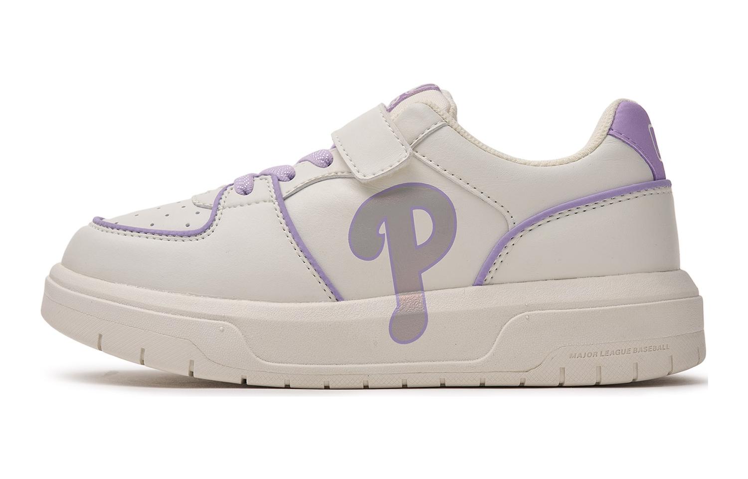 Детские кроссовки для скейтбординга с толстой подкладкой, амортизацией и низким верхом для подростков MLB, белый/фиолетовый 
Детские кроссовки для скейтбординга с толстой подкладкой, амортизацией и низким верхом для подростков MLB, белый/фиолетовый