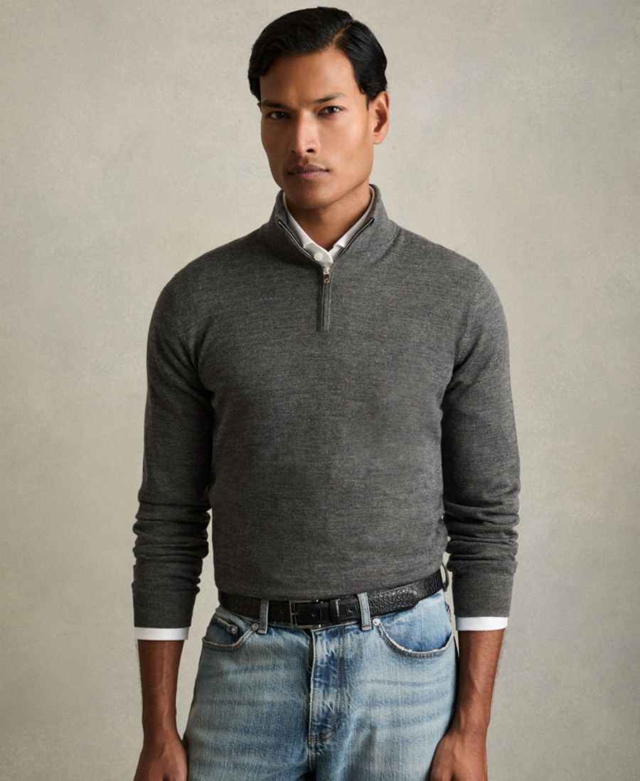 Мужской свитер из мериносовой шерсти с воротником-стойкой и застежкой-молнией до середины груди REISS, Derby Gray Marl
Мужской свитер из мериносовой шерсти с воротником-стойкой и застежкой-молнией до середины груди REISS, Derby Gray Marl