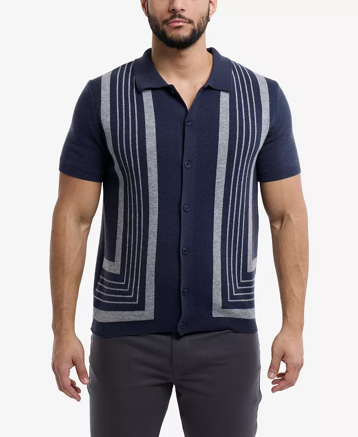 Мужская поло-водолазка с коротким рукавом в полоску SPRING + MERCER, синий
Мужская поло-водолазка с коротким рукавом в полоску SPRING + MERCER, синий