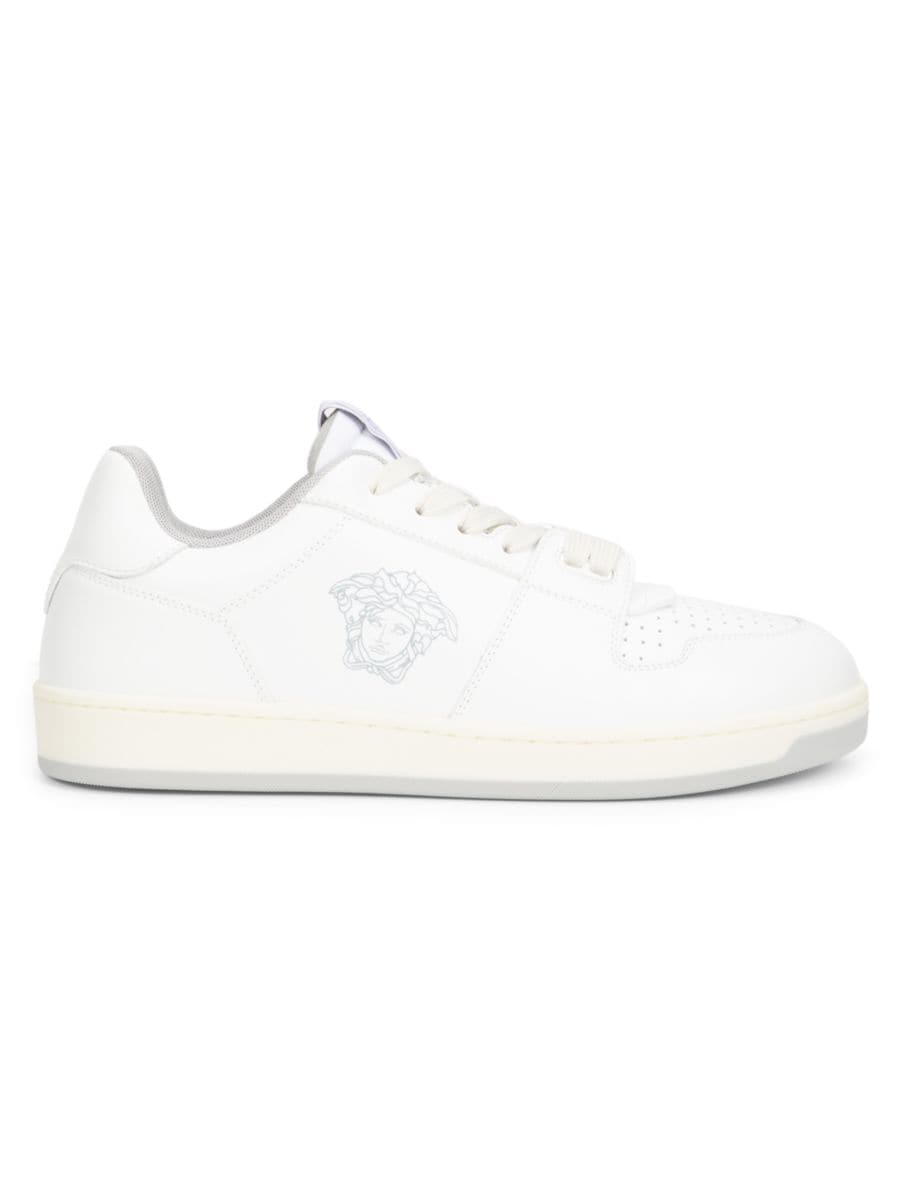 Низкие кожаные кроссовки с логотипом Versace, белый
Низкие кожаные кроссовки с логотипом Versace, белый