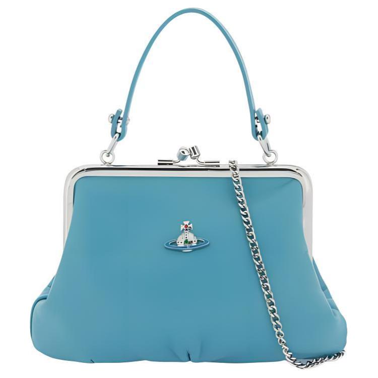 Женская голубая сумка через плечо из ягненка Vivienne Westwood
Женская голубая сумка через плечо из ягненка Vivienne Westwood