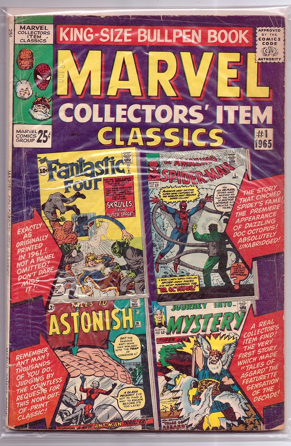 Marvel Collectors' Item Classics #1, 1965. Fantastic Four, Spider-Man, Tales of Asgard, Ant-Man (Marvel Comics)
Marvel Collectors' Item Classics #1, 1965. Fantastic Four, Spider-Man, Tales of Asgard, Ant-Man (Marvel Comics)