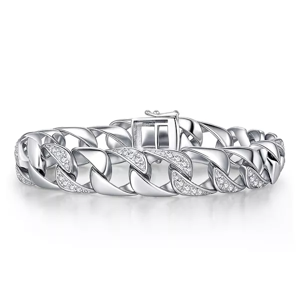 Мужской браслет-цепочка из стерлингового серебра с кубическими цирконами в стиле Майами Genevive, silver
Мужской браслет-цепочка из стерлингового серебра с кубическими цирконами в стиле Майами Genevive, silver