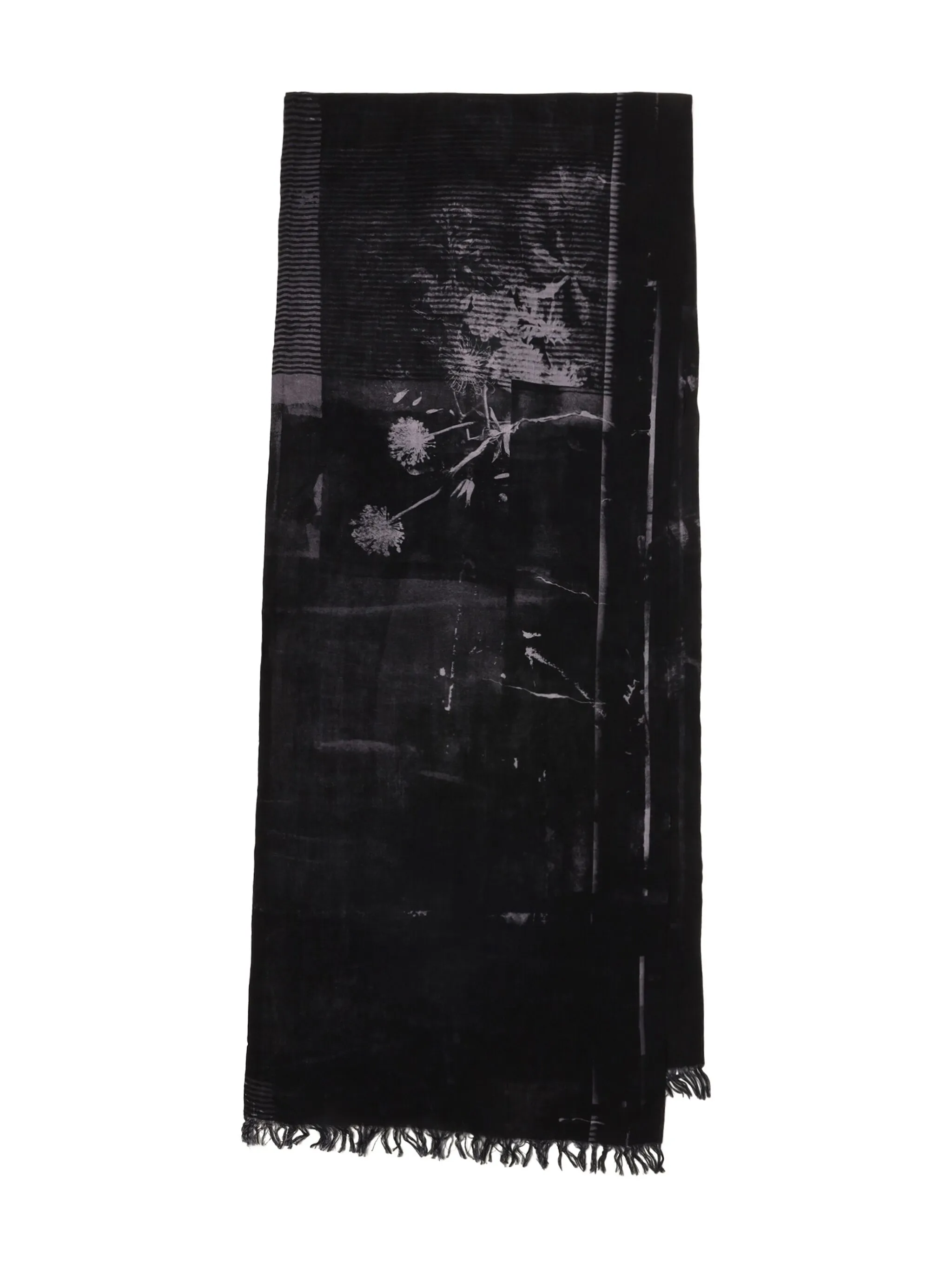 Шарф с бахромой и цветочным принтом Y'S, черный
Шарф с бахромой и цветочным принтом Y'S, черный